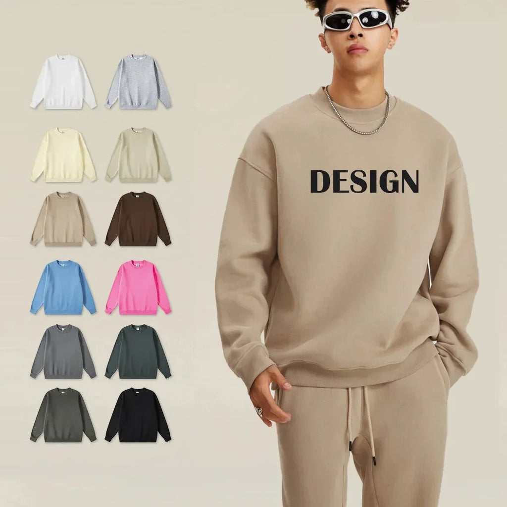 High Quality Crewneck Sweatshirt - Unisex Heavyweight Cotton for Autumn Style
