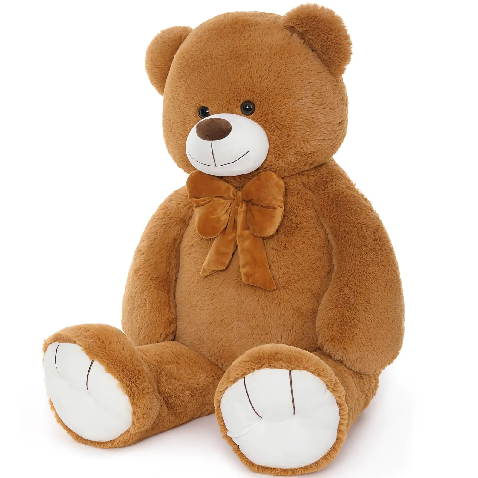 Tezituor Giant Teddy Bear Valentines Day 4 Feet Soft Big Stuffed Animal Life Size 47 Inch Plush Bear Toy Valentines Christmas Birthday Gift for Girlfriend KidsDark Brown