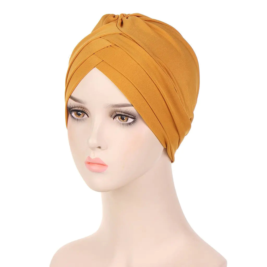 Multi-color Crystal Three-layer Hemp Turban Hat