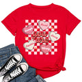 Womens Valentines Day Shirts Cute Couple Love Heart Print Graphic Tees Happy Valentines Day Short Sleeve Tops(RedXL)