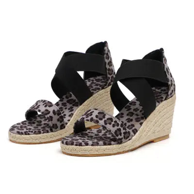 Plus Size Women's Wedge Heel Hemp Rope Sandals