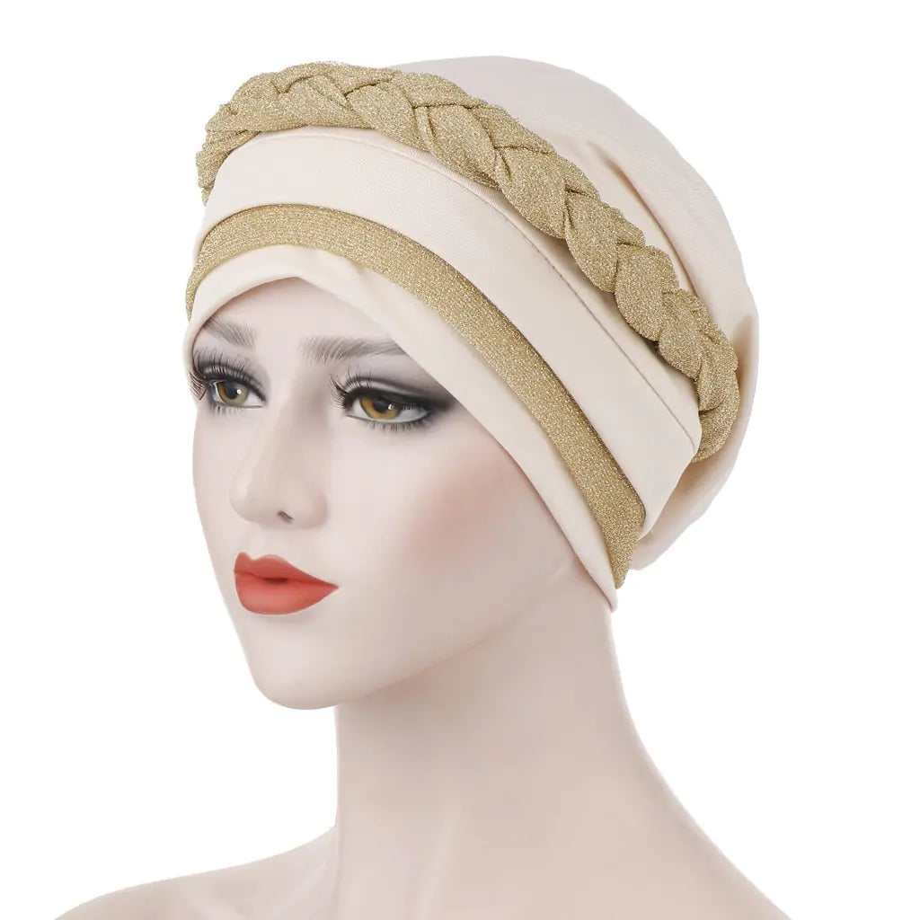 Multi-color Crystal Three-layer Hemp Turban Hat