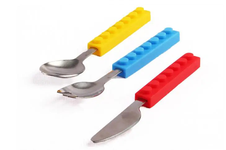Stainless Steel LEGO Utensils Set for Kids