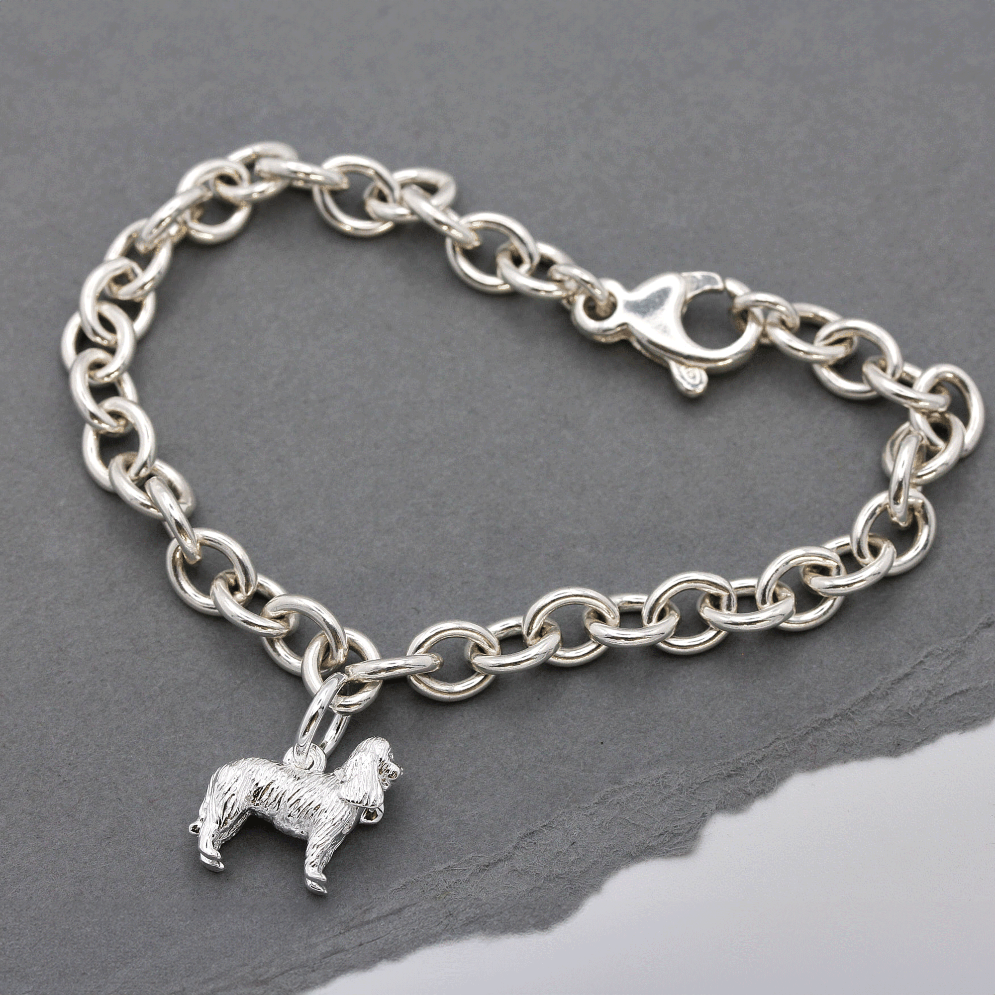King Charles Spaniel Silver Dog Charm