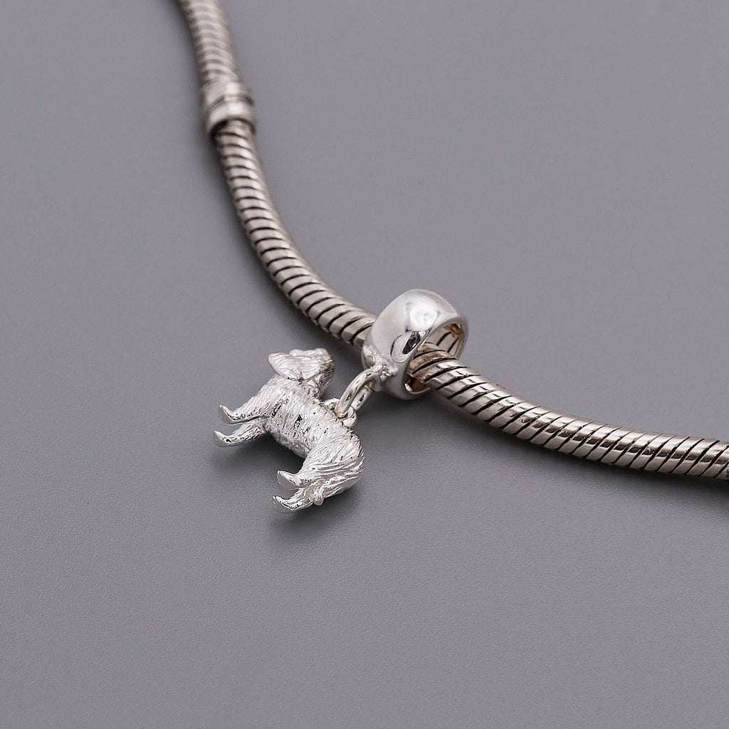King Charles Spaniel Silver Dog Charm