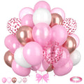 Pink Balloons 50pcs Pink and White Balloons Rose Gold Macaron Pink Pearl Pink Balloons Pink Confetti Balloons for Girl Woman Valentine Birthday Party Baby Shower Gender Reveal Wedding Decorations