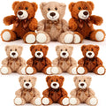 Skylety 10 Pcs Valentines Day Gifts for Her Him Valentines Bears Bulk 12 Inches Stuffed Animal Plush Toys Plush Toy for Valentines Day Birthday Baby Shower Party Favors(Brown Khaki)
