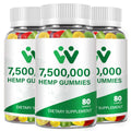 3 Packs Organic Hemp Gummies 7500000 High Strength - High Potency Hemp Oil Infused Gummies - Natural Hemp Candy Supplements - 240 Gummies