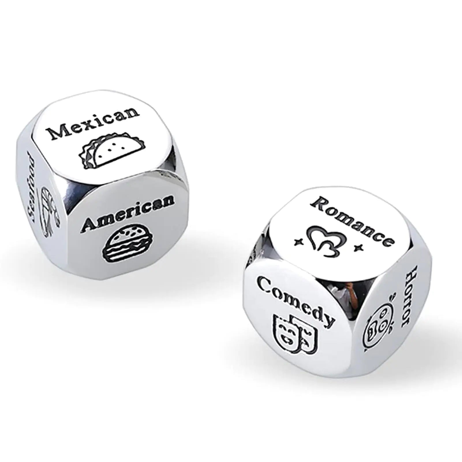 Valentines Day Gift for Him Her Valentines Gifts for Boyfriend Girlfriend Food Dice Decider Date Night Dice Birthday for Husband Wife 11th Anniversary Steel Gifts Christmas Stocking Stuffers