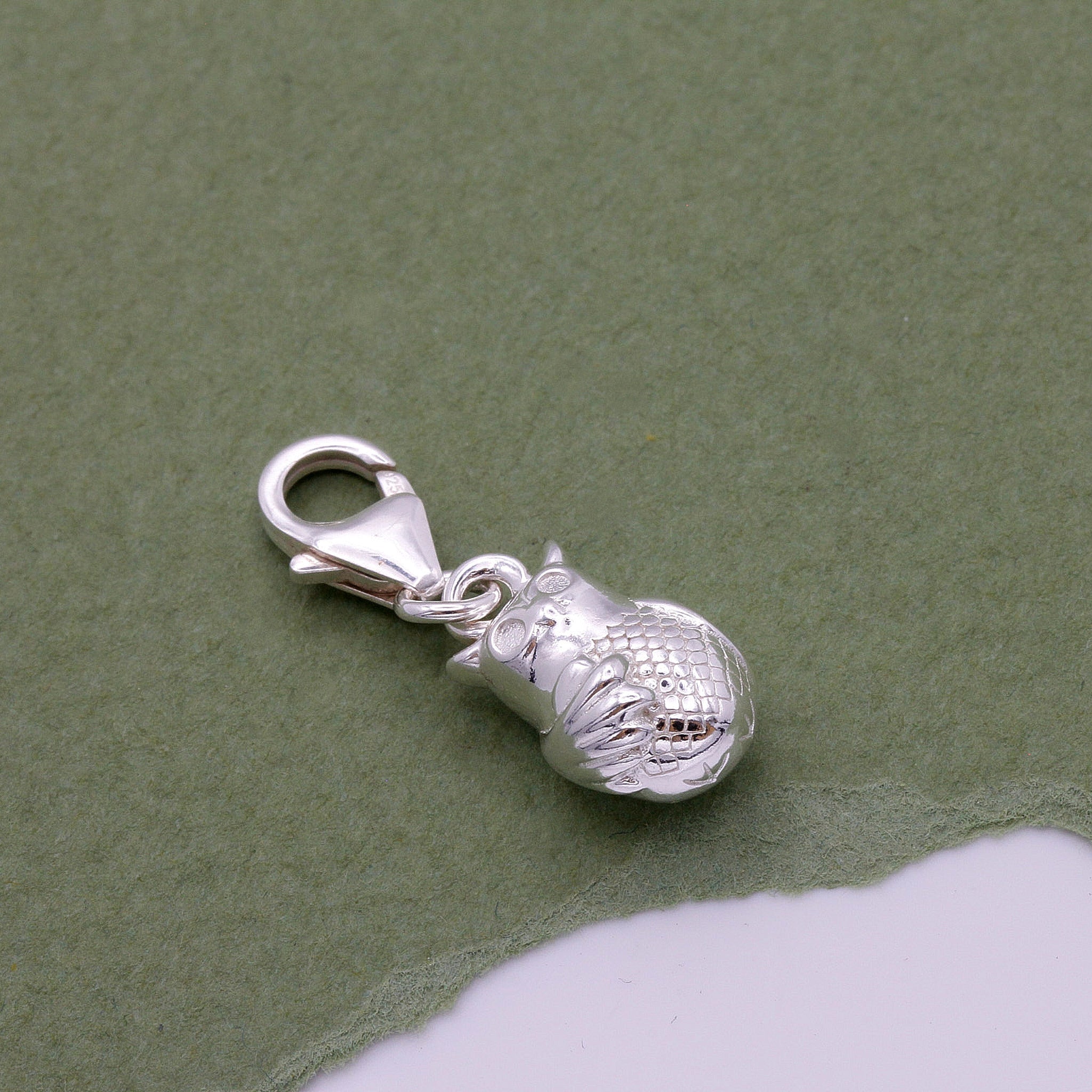 Owl Personalised Silver Charm - Jays Shop uk