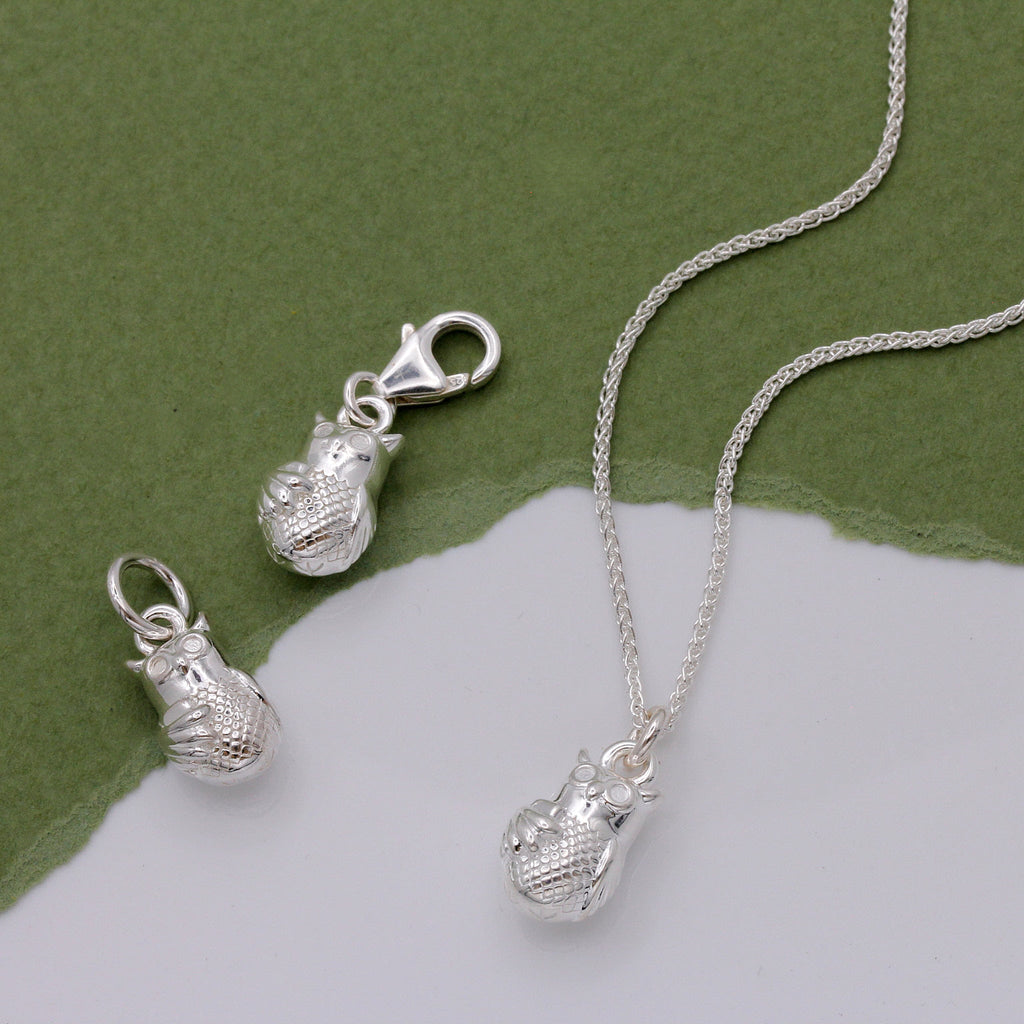 Owl Personalised Silver Charm - Jays Shop uk