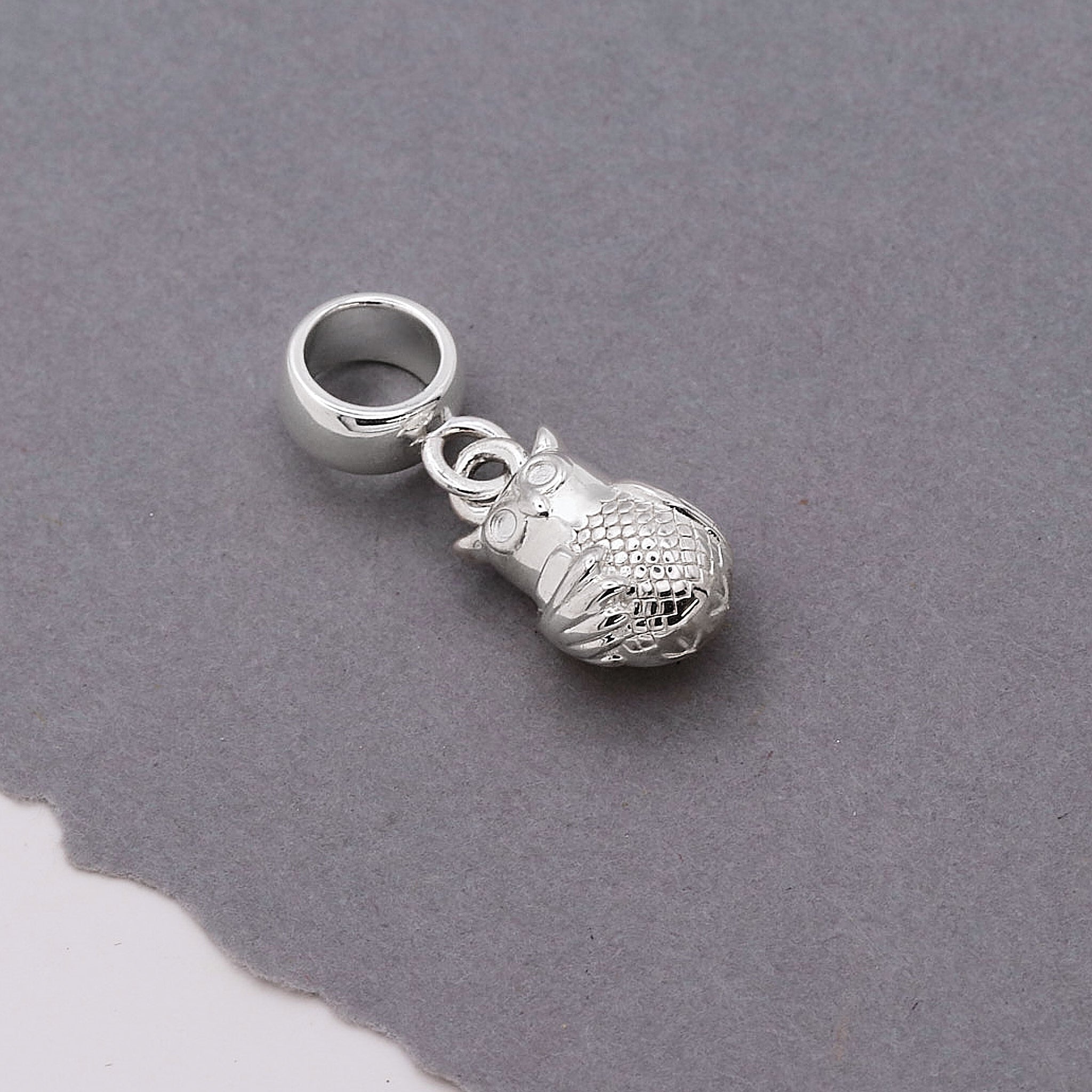Owl Personalised Silver Charm - Jays Shop uk