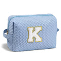YOOLIFE Initial Makeup Bag - Valentines Day Gifts Valentines Day Gifts for Women Wife Her Teacher kids Teens DaughterPersonalized Makeup Bag Blue Monogrammed Makeup Bag K