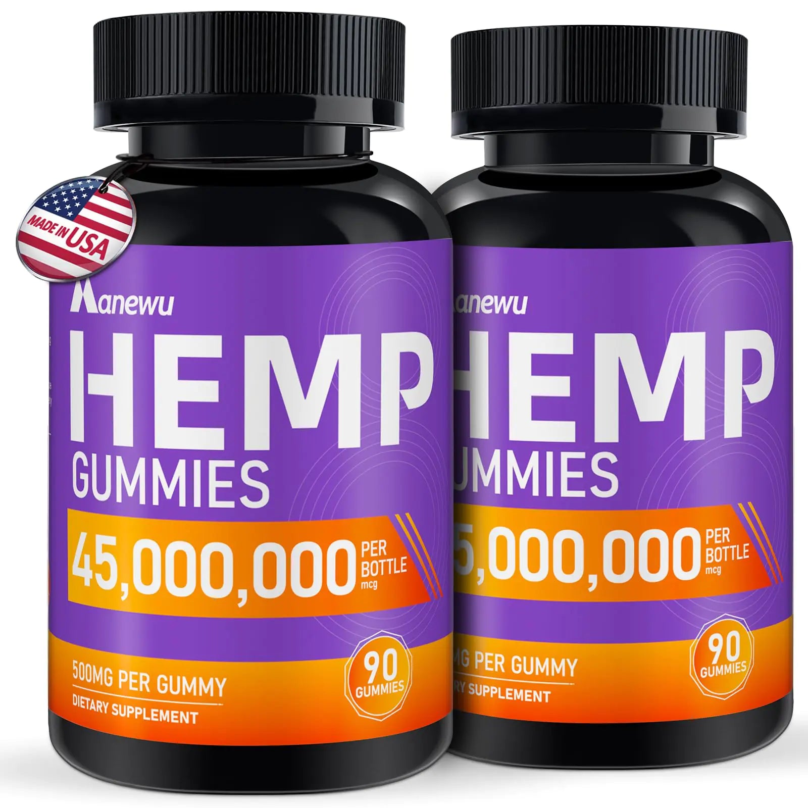 Hemp Gummies Great for Peace & Relaxation Advanced Pure Hemp Oil Infused Edibles Hemp Gummies - Support Natural Bedtime St.RESS P.ain Energy - Vegan Non-GMO Made in USA 2Pack