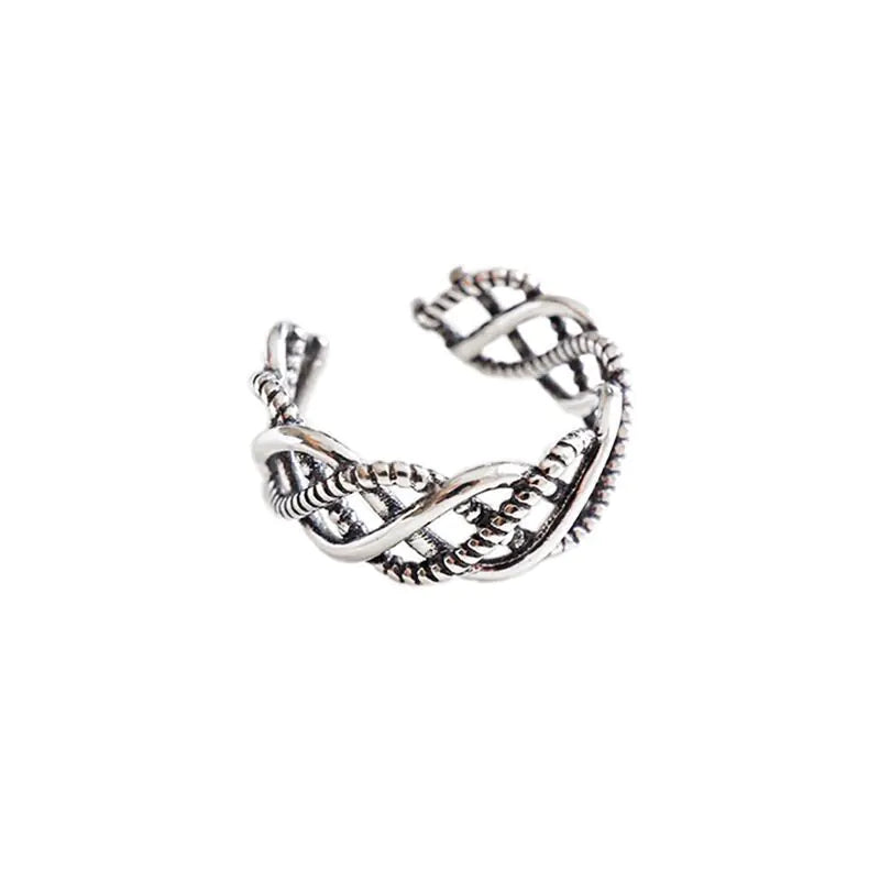 Woven Hemp Rope Wave Ring for Women