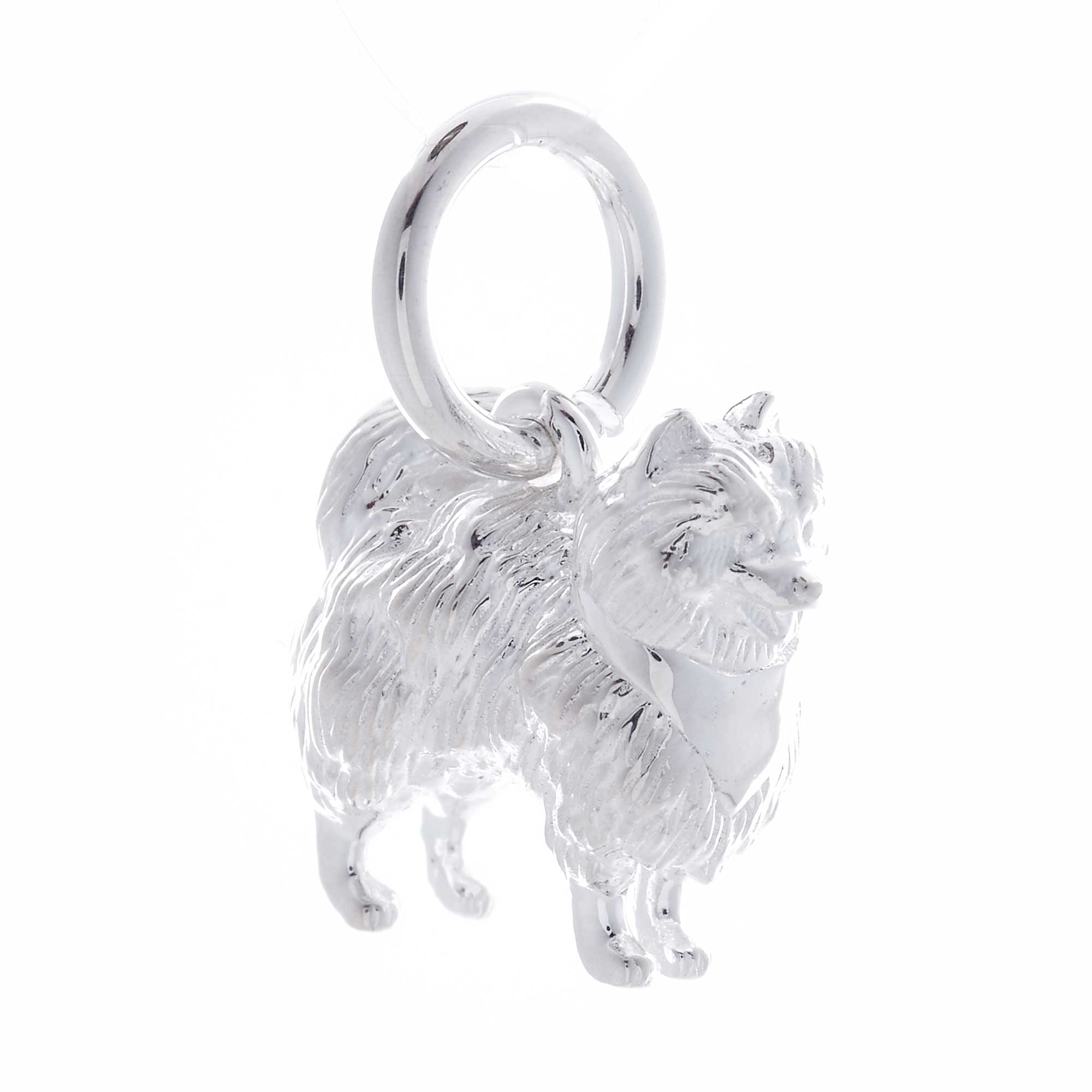 Pomeranian Silver Dog Charm - Jays Shop uk
