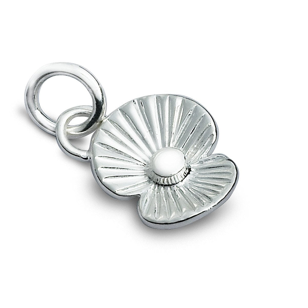 Poppy Flower Personalised Silver Charm - Jays Shop uk