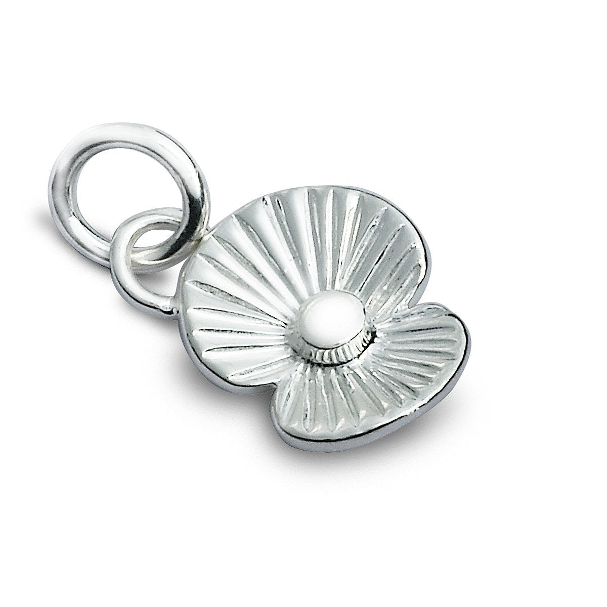 Poppy Flower Personalised Silver Charm - Jays Shop uk