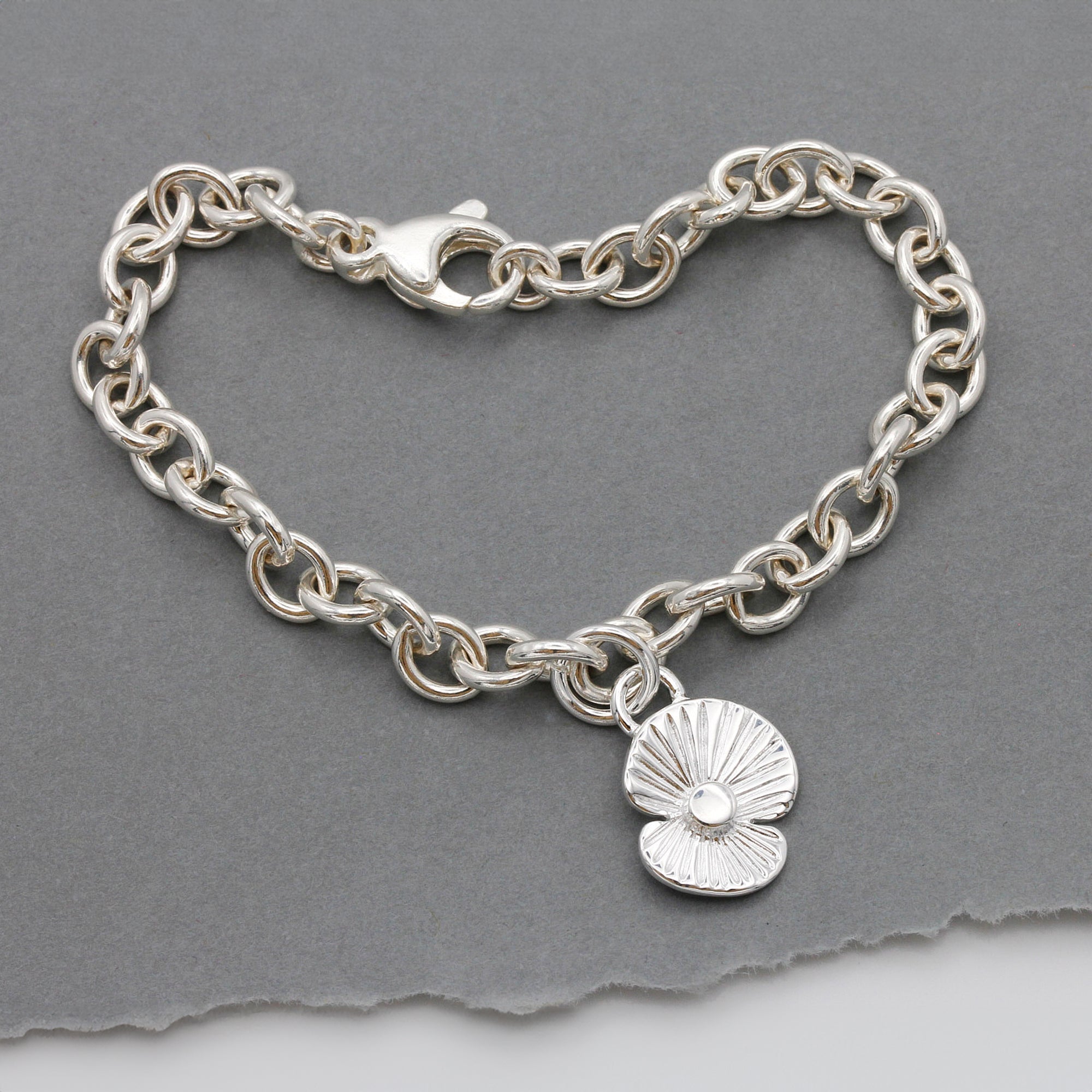 Poppy Flower Personalised Silver Charm - Jays Shop uk