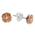 Poppy Silver & Rose Gold Vermeil Studs