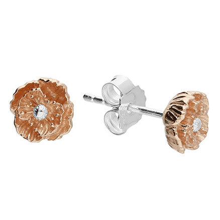 Poppy Silver & Rose Gold Vermeil Studs