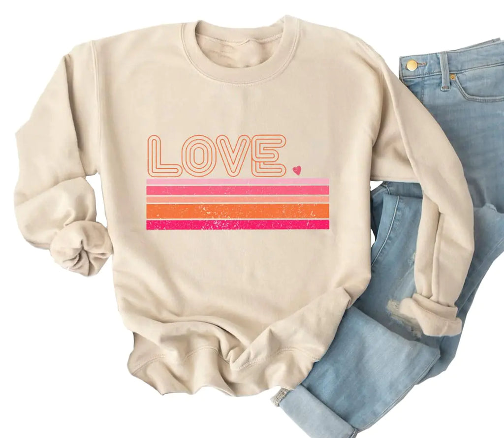 Yimoya Valentines Day Sweatshirt Womens Cute Leopard Love Heart Valentines Shirt Gift Teacher Valentine Sweatshirt (Cream M)