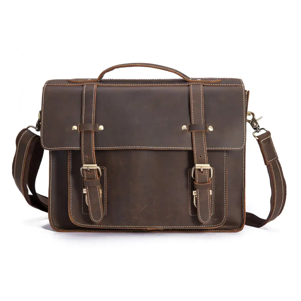 Crazy Horseskin Men's Handbag - First Layer Quality