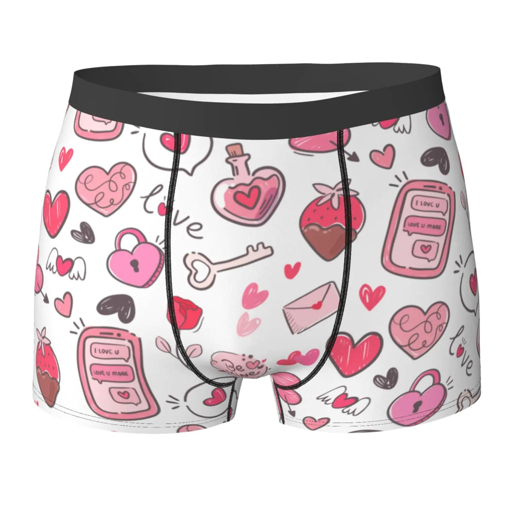 Yomko ValentineS Day Hear Love MenS Boxer Briefs Underwear For Men Gift Trunk M