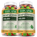 Hemp Gummies Organic Hemp Oil Extract High Potency Supplement for Adults - Low Sugar Made in USA