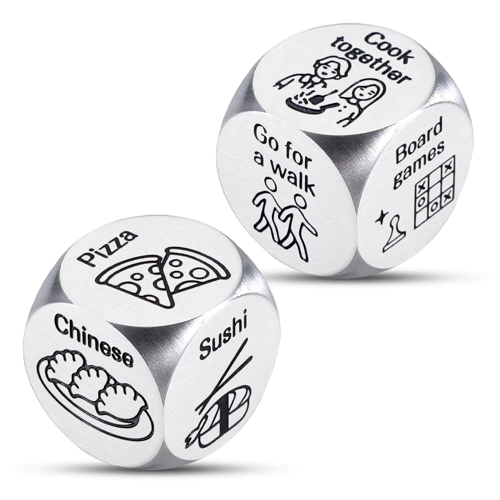 Boyfriend Valentines Gift Basket 2PCS Food Activity Decision Dice Valentines Day Gifts for Him Her Date Night Gifts for Couples Anniversary Wedding Gifts for Couples Gag Gifts for Women Men