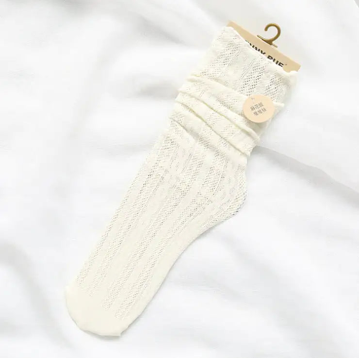 Hemp Pattern Elastic Wood Ears Women's Socks
