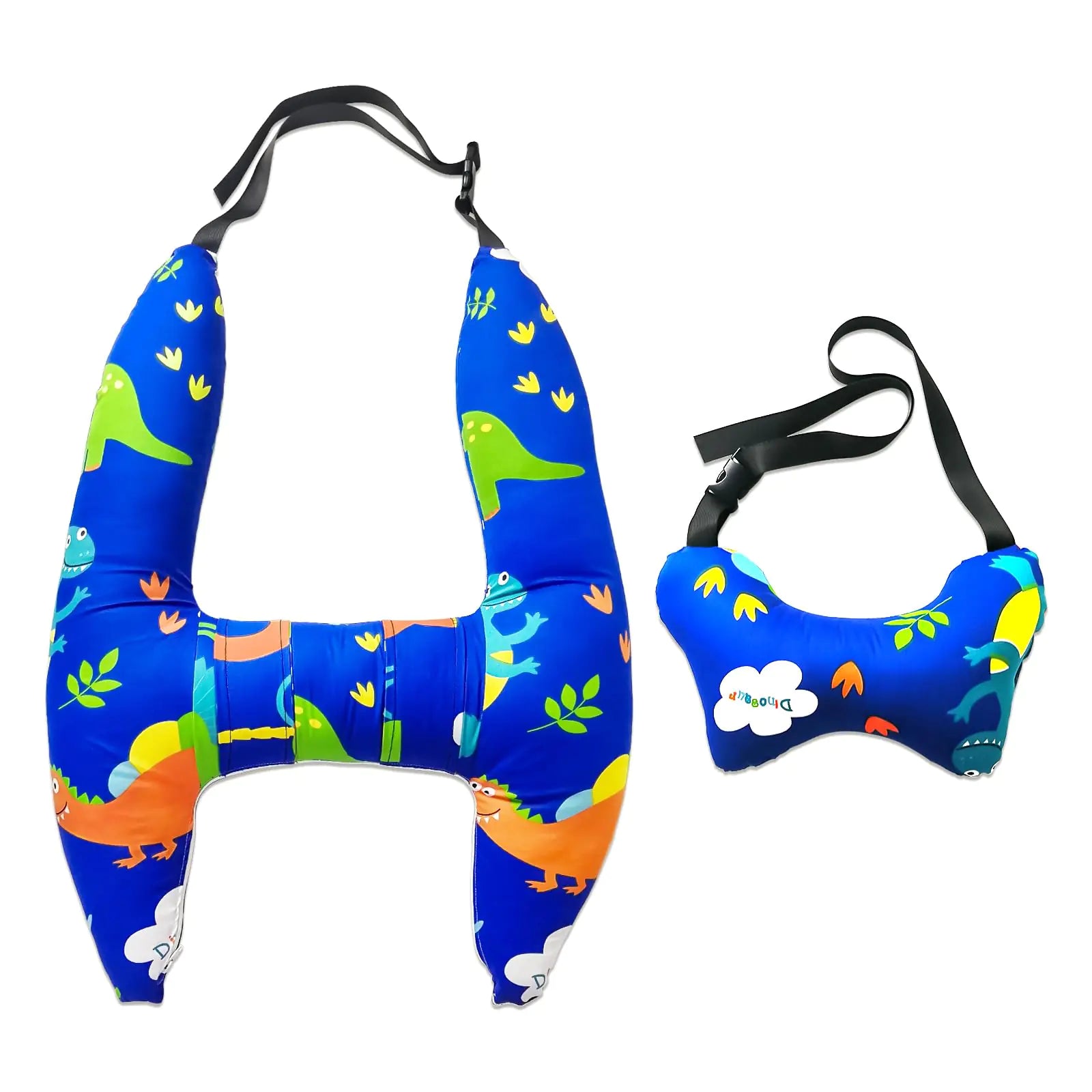 Ivtivfu H-Shape Car Seat Pillow for Kids (Blue Dinosaur) Kids Car Pillows for Sleeping Child Car Sleeping Head Support Travel Neck Rest Car Seat Pillow for Children Sleeping