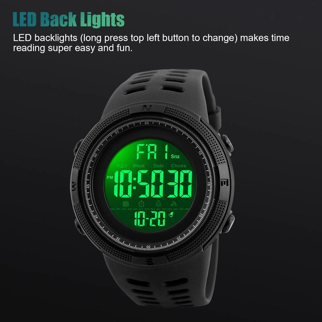 SKMEI Men's Digital Army Military Sport Quartz Analog Chrono Waterproof Watch US