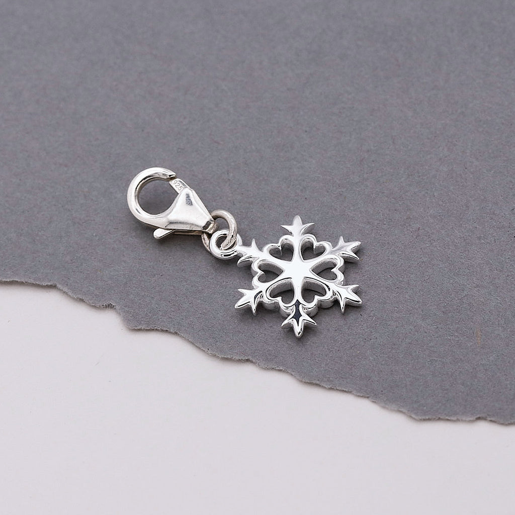 Snowflake Silver Charm - Jays Shop uk