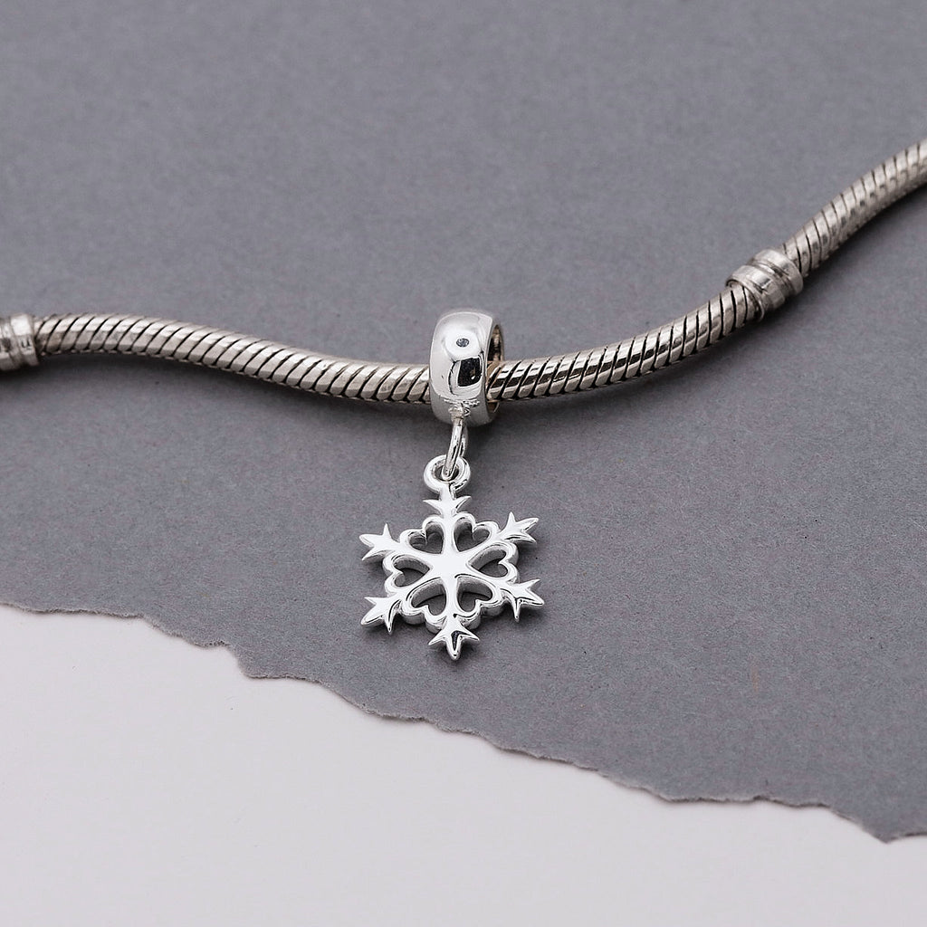 Snowflake Silver Charm - Jays Shop uk