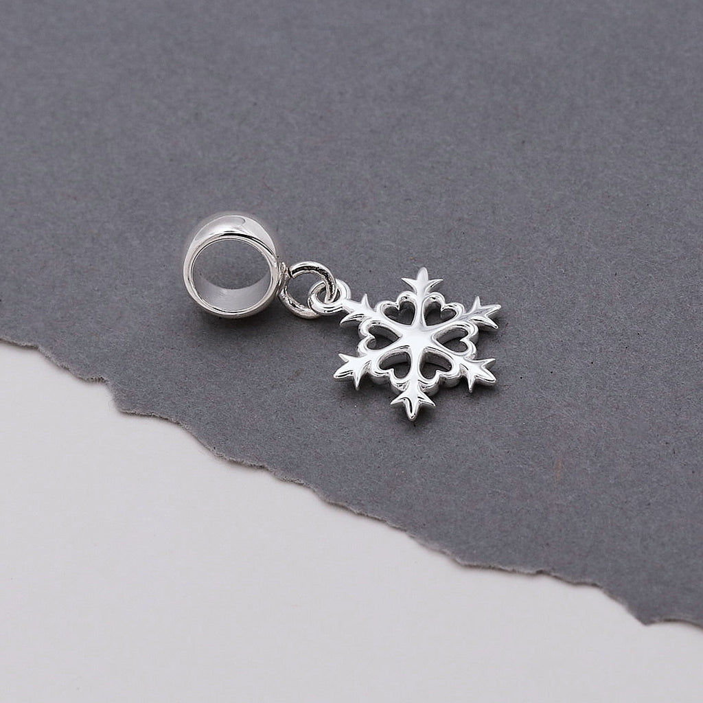 Snowflake Silver Charm - Jays Shop uk