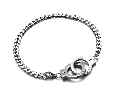 Trendy Concave Letter Bracelet with Hemp Flower Chain