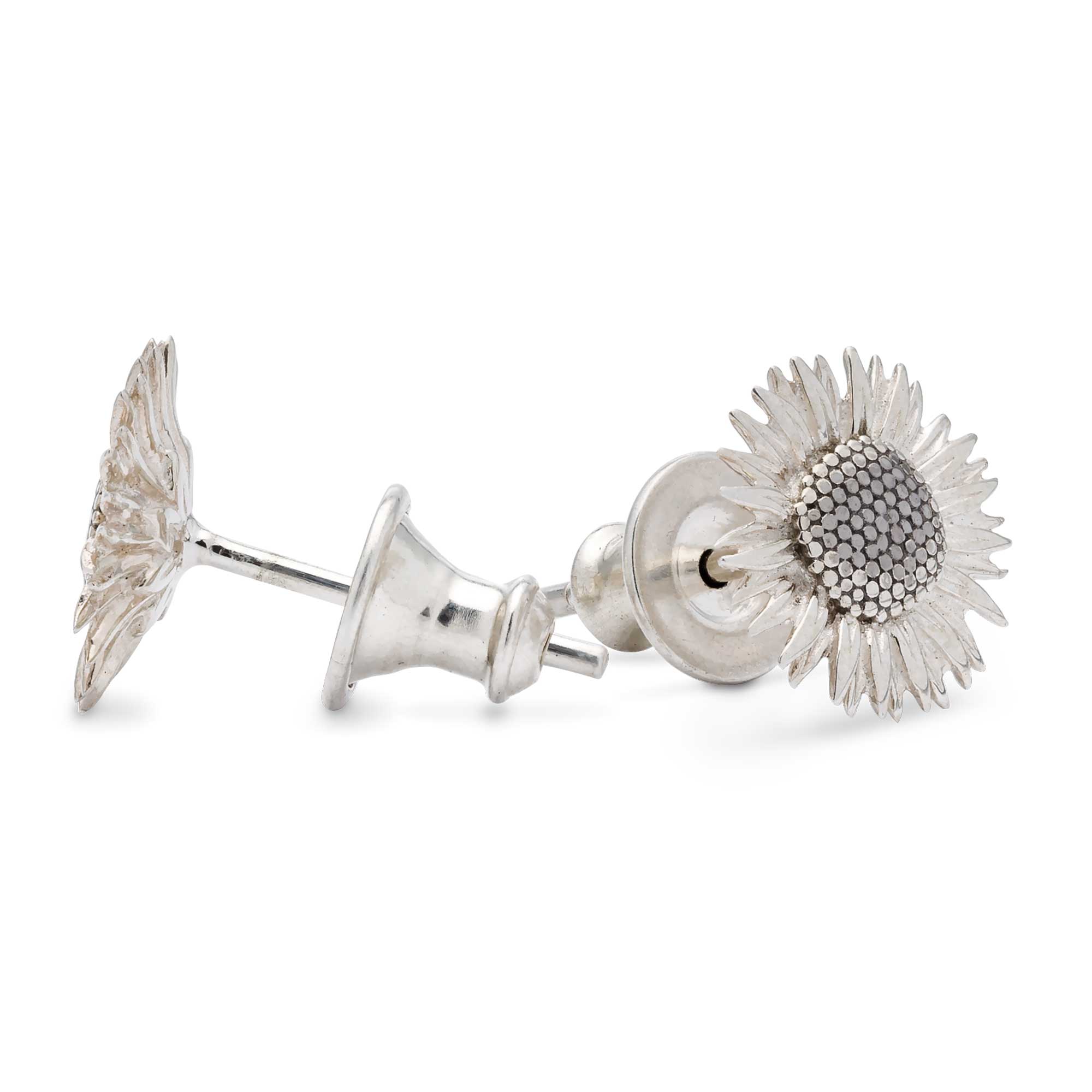 Sunflower Silver Stud Earrings - Jays Shop uk