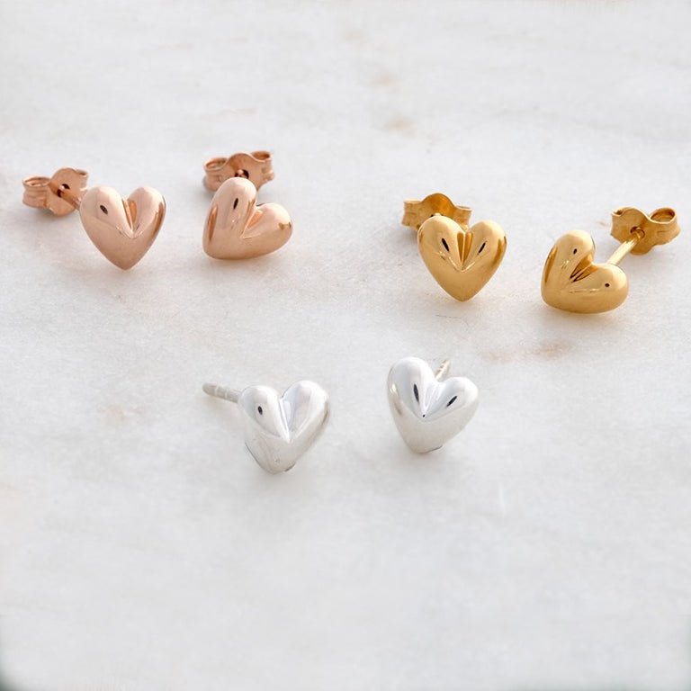 Sweetheart Silver Stud Earrings - Jays Shop uk