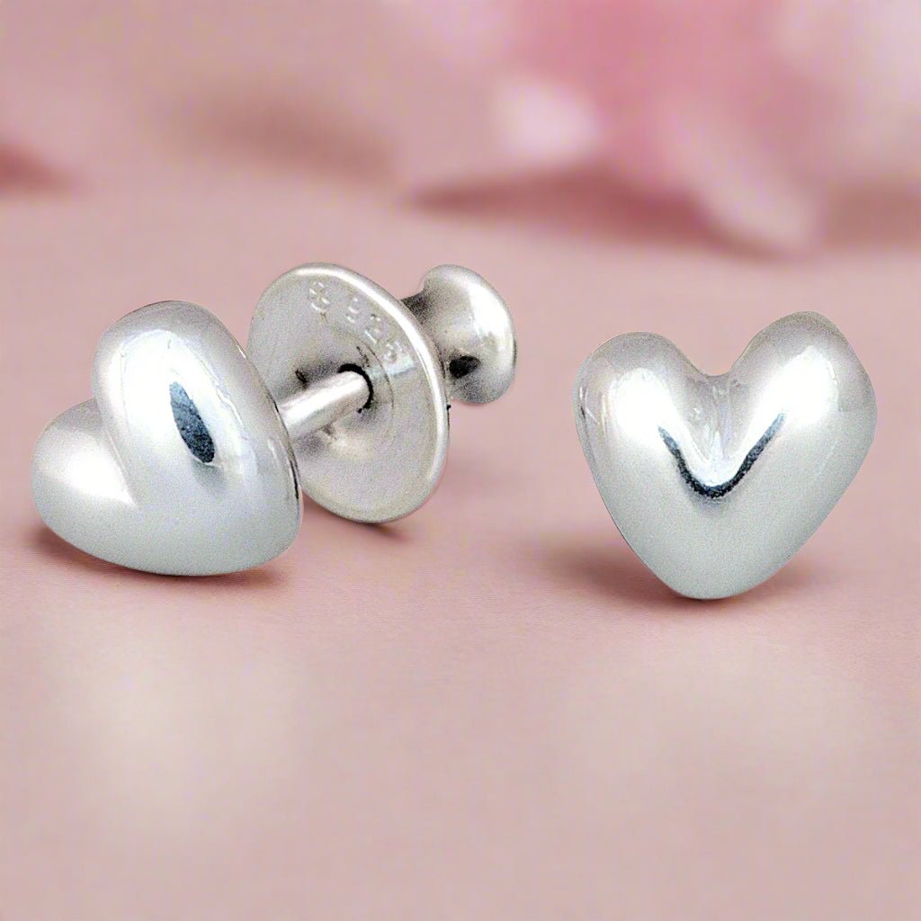 Sweetheart Silver Stud Earrings - Jays Shop uk