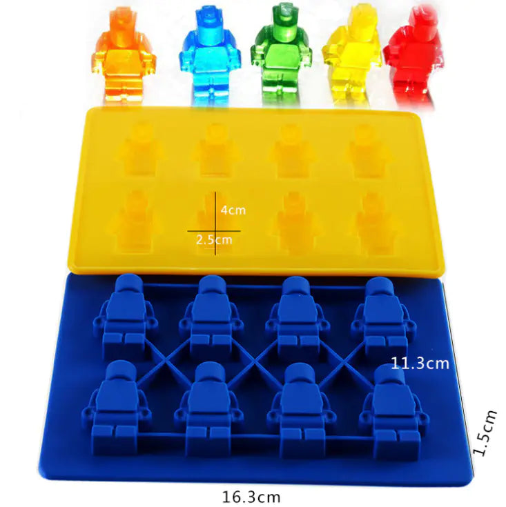LEGO Silicone Ice Cube Tray - Robot & Square Molds