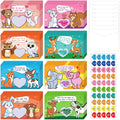 40 Pack Animal Scratch-Off Valentine Jokes Cards for Kids with Envelopes Stickers Pet Valentines Day Exchange Cards Dog Cat Funny Jokes for School Classroom Boys Girls Exchange Gift Games Party Favor