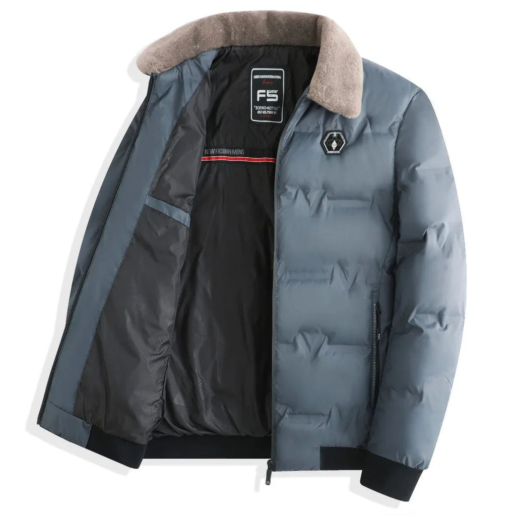 Thick Winter Jacket Men - Warm Solid Color Down Coat for Youth, Available in 3 Stylish Colors