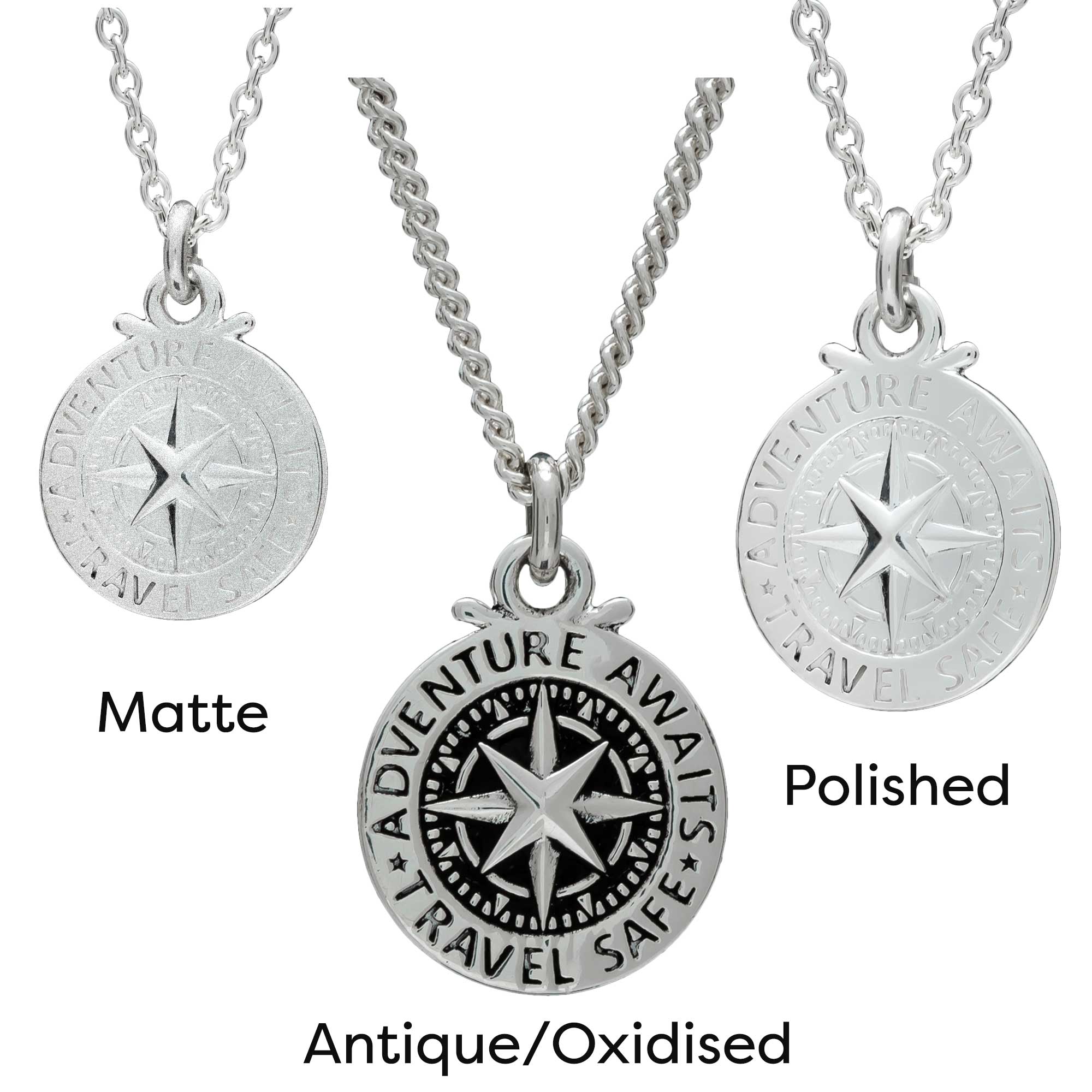 Travel Safe Compass Personalised Silver Charm - Jays Shop uk