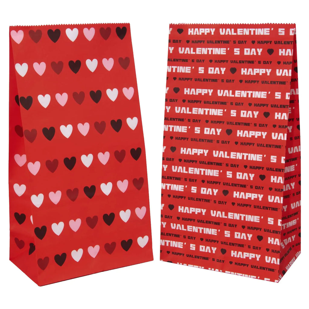 30 Pcs Valentines Day Gift Bags for Kids Classroom Exchange Presents or GoodiePaper Valentines Bags for Him or HerPaper Treat Sacks for Valentines