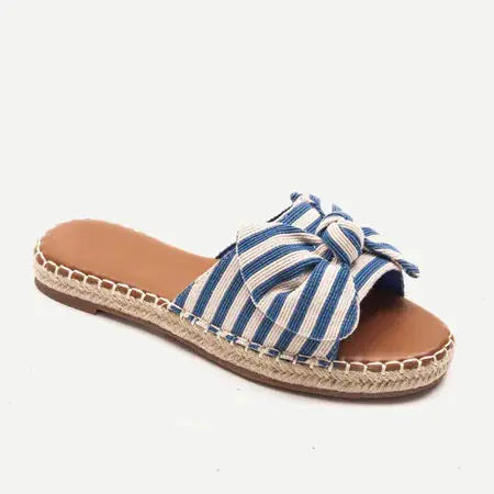 Large Hemp Rope Bowknot Slippers for Women