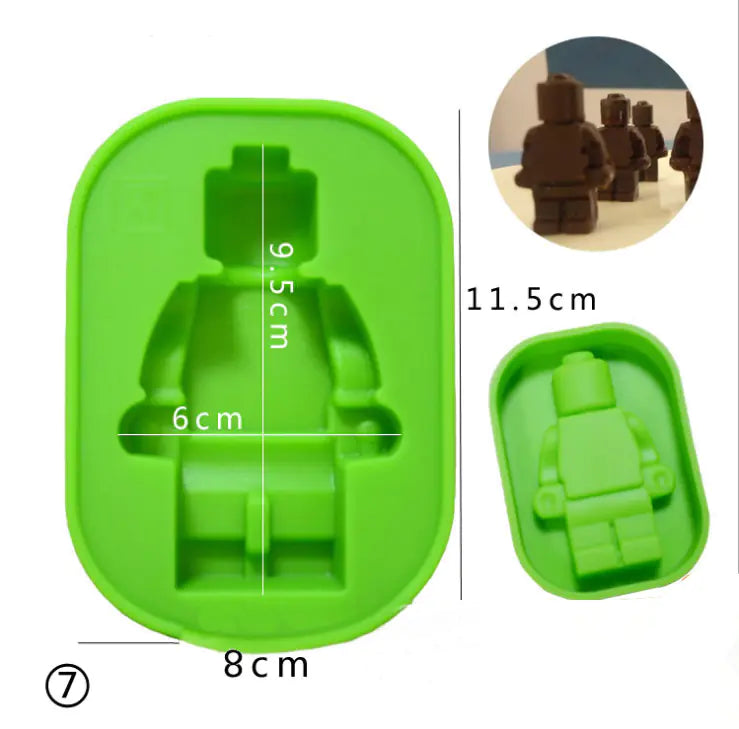 LEGO Silicone Ice Cube Tray - Robot & Square Molds