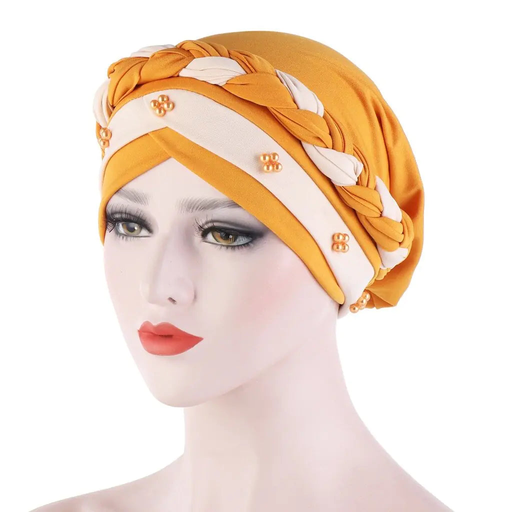 Multi-color Crystal Three-layer Hemp Turban Hat
