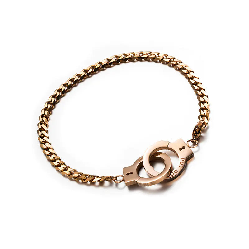 Trendy Concave Letter Bracelet with Hemp Flower Chain