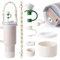 linmaya Stanley Cup Accessories I Water Bottle Handle Strap Silicone Cup Boot Spill-Proof Leak Stopper Set 10mm Valentine Straw Topper for Stanley Cup 40oz/30oz Valentines Day Gift